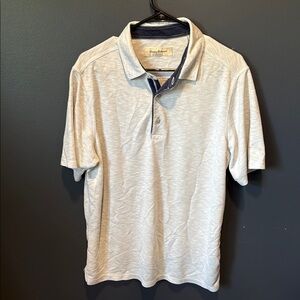 Tommy Bahama Cream Polo Shirt Classic Style Size Large